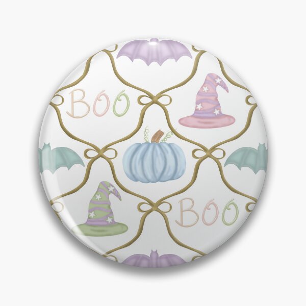 Item preview, Pastel Halloween Collection with Gold Ribbon- Pumpkins, Witches Hats and Bats designed and sold by Purposely Designed.