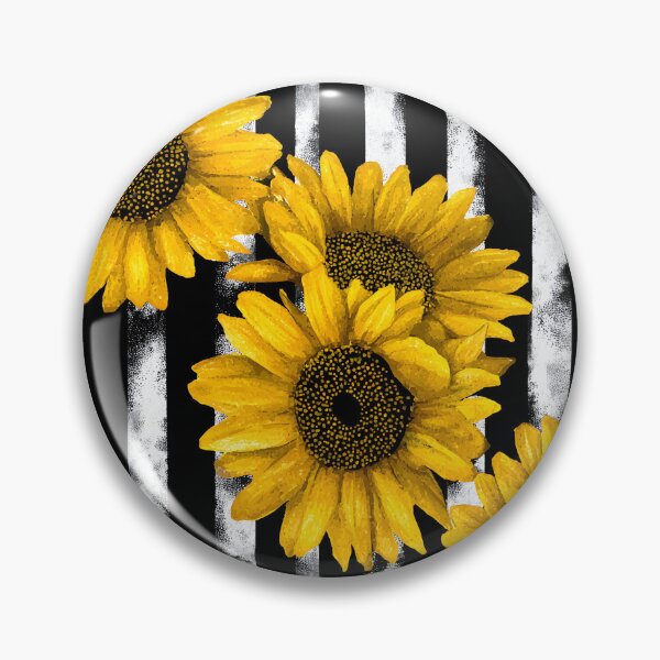 Item preview, Gothic Sunflower with Black & White Grunge Stripes designed and sold by Explicitly-Random.