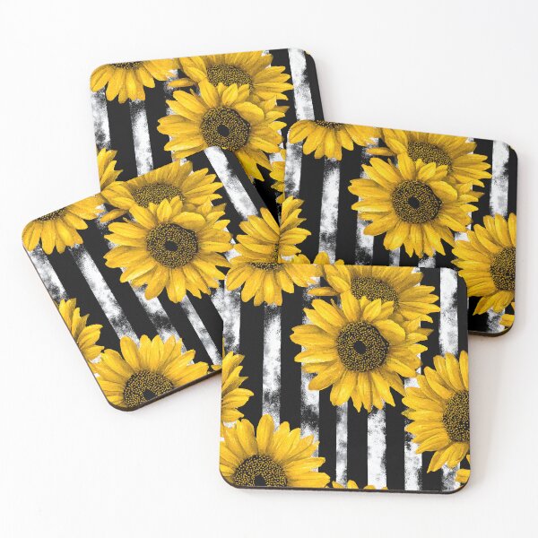 Item preview, Gothic Sunflower with Black & White Grunge Stripes designed and sold by Explicitly-Random.