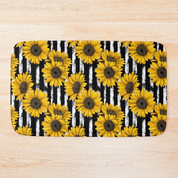 Item preview, Gothic Sunflower with Black & White Grunge Stripes designed and sold by Explicitly-Random.