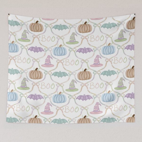 Item preview, Pastel Halloween Collection- Pumpkins, Witches Hats and Bats designed and sold by Purposely Designed.