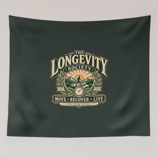 Item preview, The Longevity Society Vintage Wellness Emblem designed and sold by goldzilla.studio.