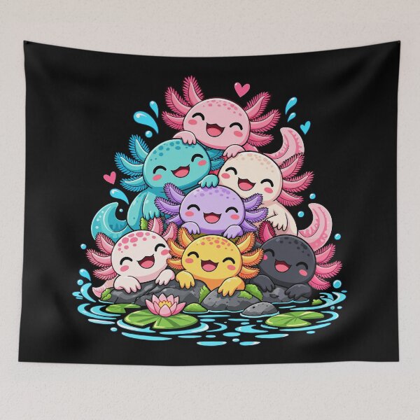 Item preview, Cute Axolotl Pond Friends Colorful Amphibian Lover designed and sold by andre-hollow.