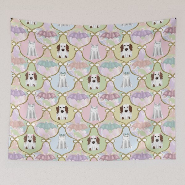 Item preview, Pastel Halloween Collection- Miniature Dachshund and Cat Dressed as Ghosts designed and sold by Purposely Designed.