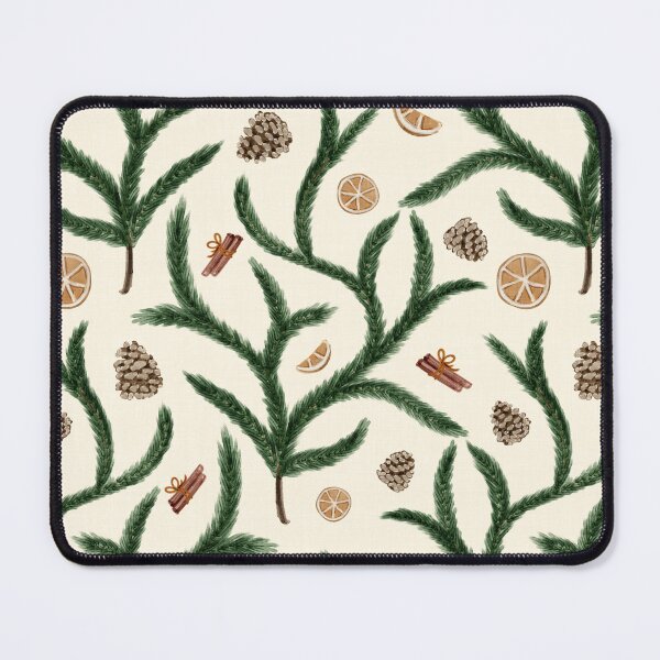 Item preview, Cozy Winter Botanical - Pine Branches Orange & Cinnamon Pattern designed and sold by DesigndN.