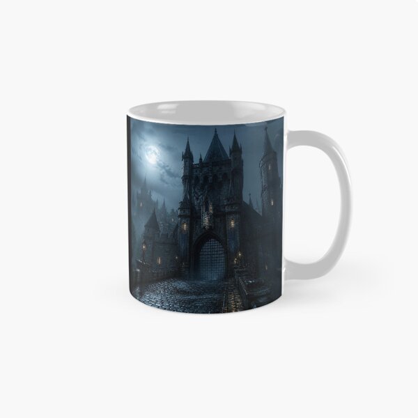 Item preview, Gothic Castle Gatehouse Midnight Misty Rain designed and sold by LazyDayzCo.