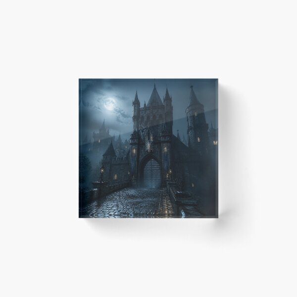 Item preview, Gothic Castle Gatehouse Midnight Misty Rain designed and sold by LazyDayzCo.