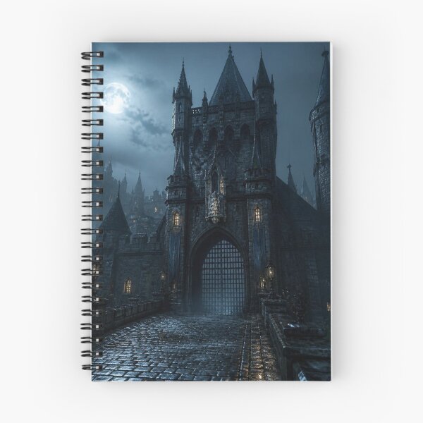 Item preview, Gothic Castle Gatehouse Midnight Misty Rain designed and sold by LazyDayzCo.
