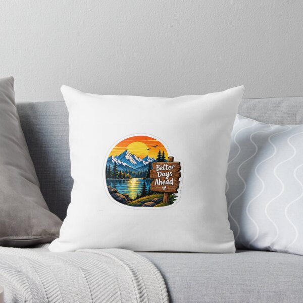 Item preview, Better Days Ahead Mountain Lake – Inspirational Nature Sticker designed and sold by rakesh design studio .