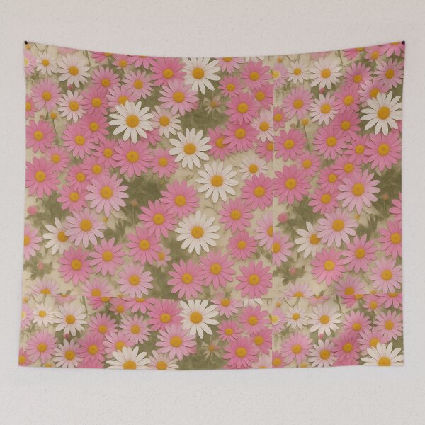 Item preview, Soft Pastel Pink Daisy Floral Seamless Pattern Aesthetic Art designed and sold by Fine-Arts-Lab.
