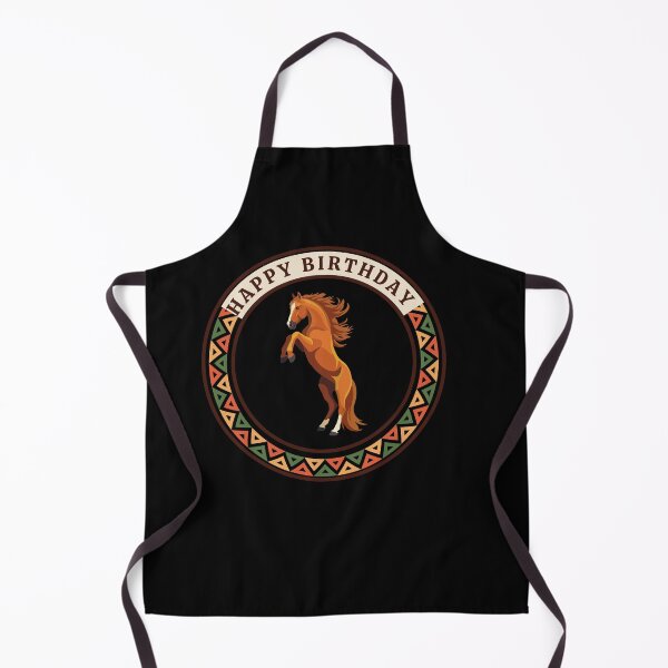 Item preview, Happy Birthday Rearing Horse Circle Badge - African Pattern Equestrian Design designed and sold by Weather gifts .