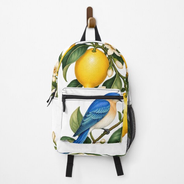 Item preview, Bluebirds with Lemons and Blossoms – Botanical Garden Art designed and sold by Pixel & Ponder.