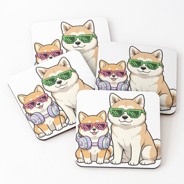 Item preview, Cute Shiba Akita Dogs Retro Pixel Sunglasses designed and sold by Donald Dave T. Barrameda.