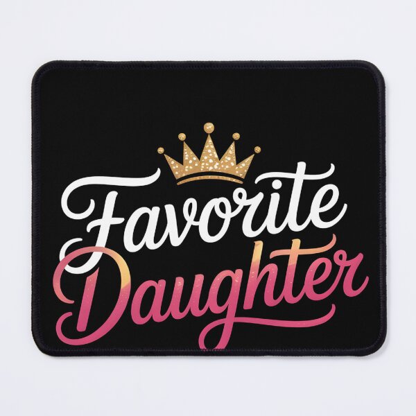 Item preview, Favorite Daughter Crown Pink Ribbon Funny Typography designed and sold by TRTrendyHouse.