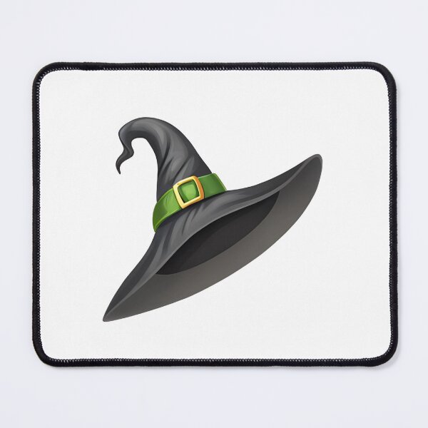 Item preview, Watercolor Black Witch Hat with Green Buckle designed and sold by AlinaMel.