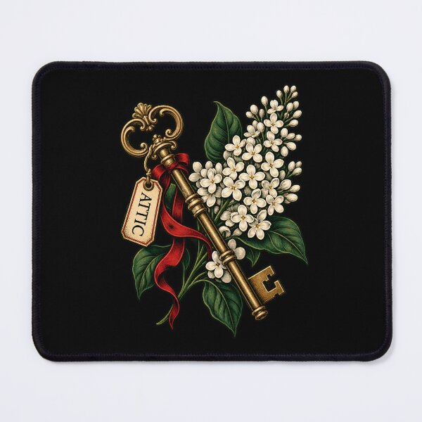Item preview, Dorian Gray Attic Key with White Lilacs designed and sold by Fenay Designs.