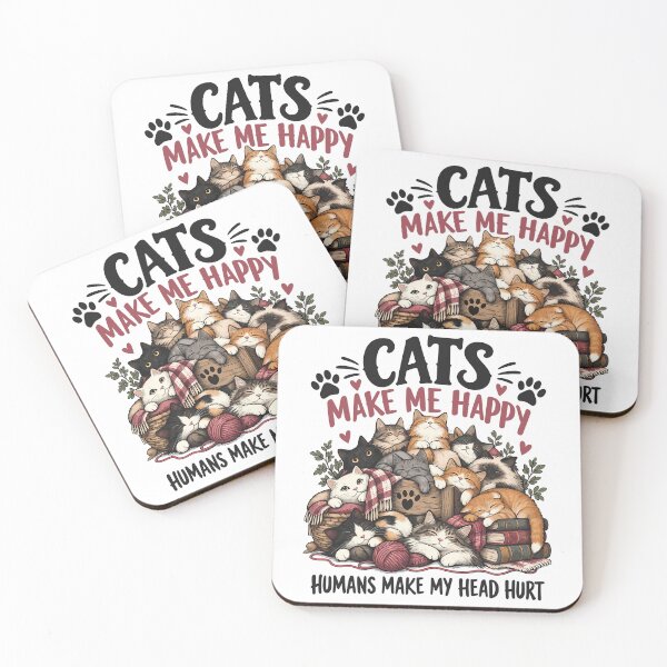 Item preview, Cats Make Me Happy, Humans Make My Head Hurt designed and sold by andre-hollow.