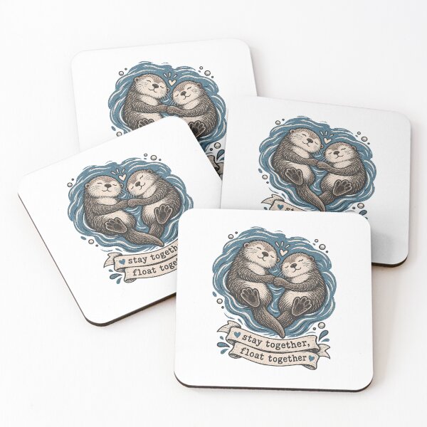 Item preview, Stay Together Float Together Otters designed and sold by tollaru.