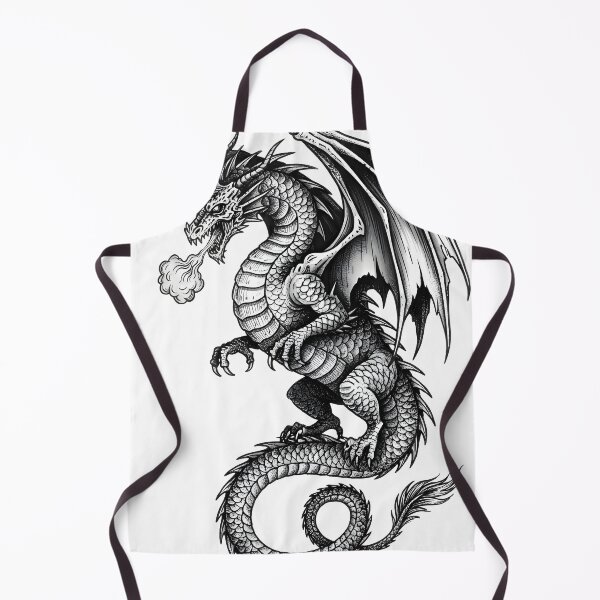 Item preview, Wild Fin-Tail Dragon - Detailed Smoke Breathing Ink Art designed and sold by DragonSerpent Ink.