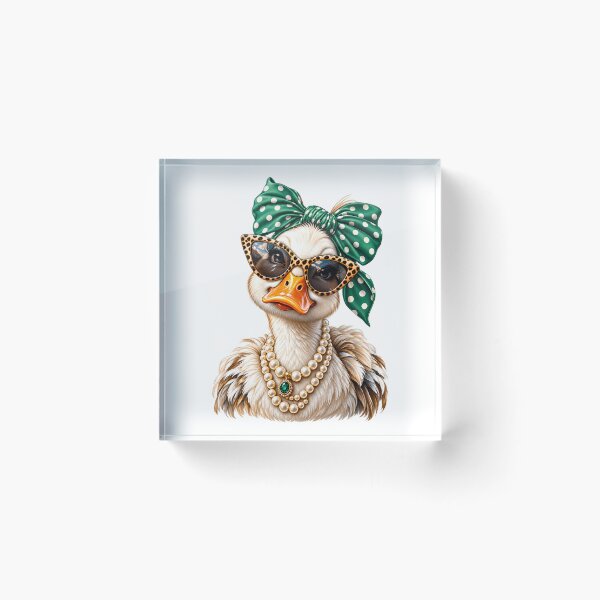 Item preview, Glam Mallard Duck Leopard Sunglasses Polka Dot Bandana Funny Duck Lover designed and sold by Rtcraftani.