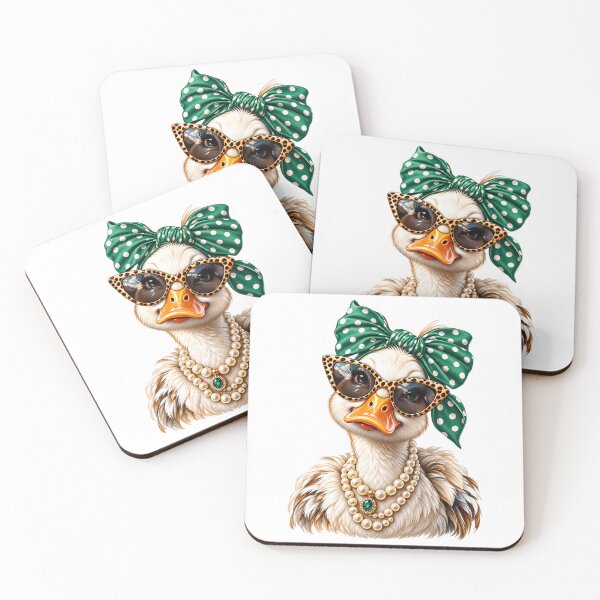 Item preview, Glam Mallard Duck Leopard Sunglasses Polka Dot Bandana Funny Duck Lover designed and sold by Rtcraftani.