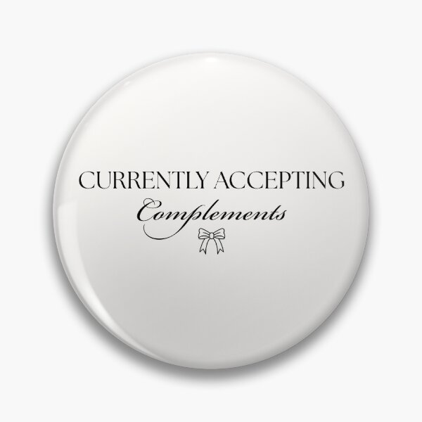 Item preview, Currently Accepting Complements | Black Calligraphy Script & Ribbon Bow Typography designed and sold by Sparkle First Co..