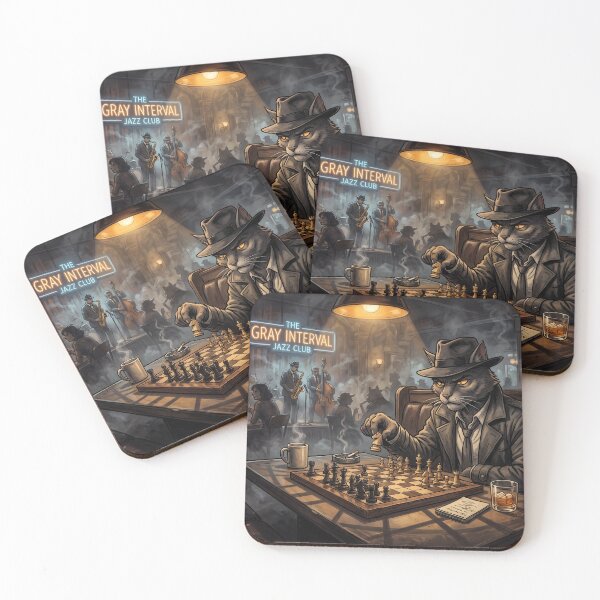 Item preview, The Gray Interval - Detective Cat Chess Noir designed and sold by ThegrayInterval.