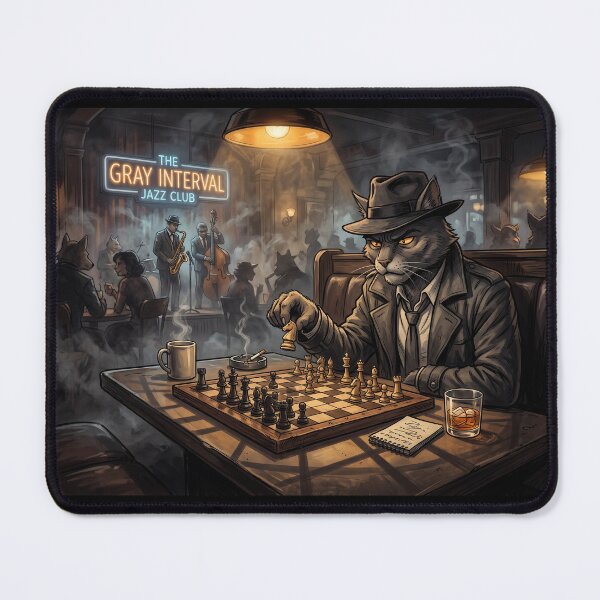 Item preview, The Gray Interval - Detective Cat Chess Noir designed and sold by ThegrayInterval.
