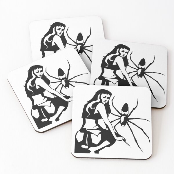 Item preview, Woman with spider linocut print look designed and sold by Cheeshka.