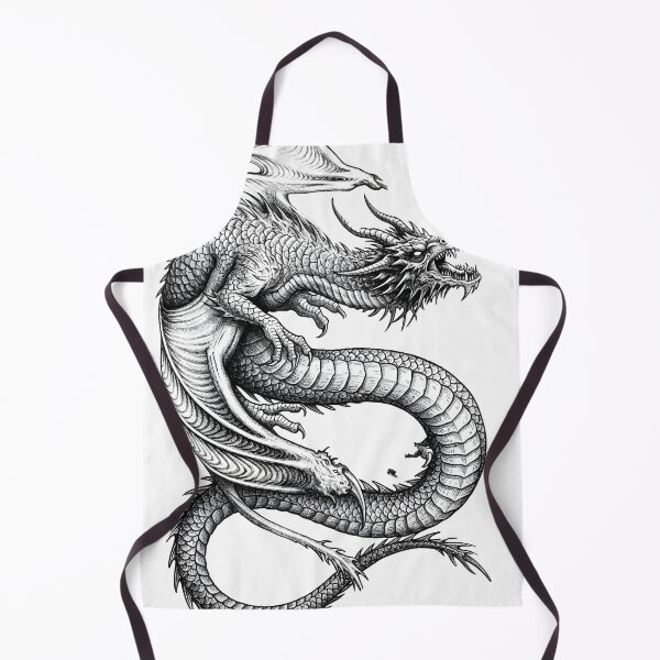 Item preview, Horned Eastern Dragon - Serpentine Oriental Ink Art designed and sold by DragonSerpent Ink.