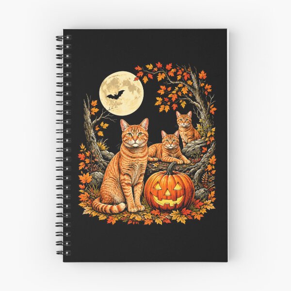 Item preview, Halloween Cats With Pumpkin Moon Autumn Forest designed and sold by Moizento.