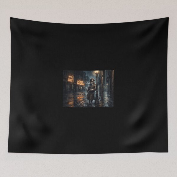 Item preview, The Gray Interval - Rainy Night Noir Detective Cat designed and sold by ThegrayInterval.