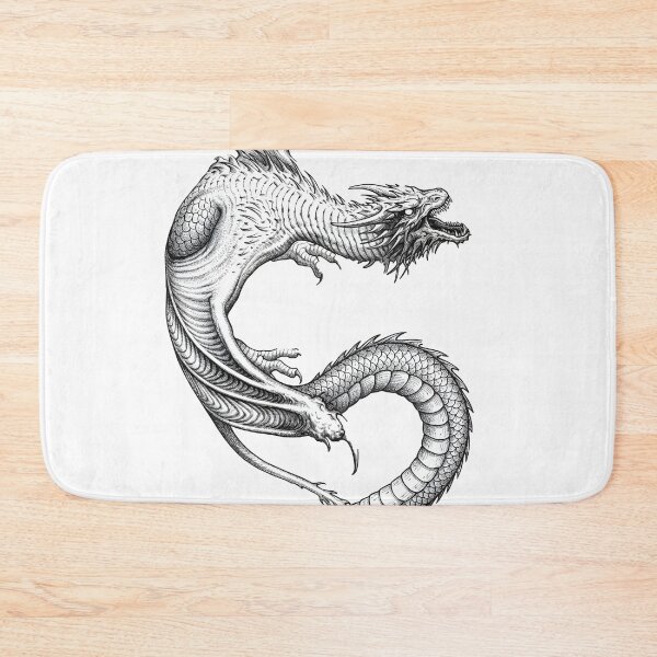 Item preview, Eastern Serpentine Dragon - Oriental Style Ink Illustration  designed and sold by DragonSerpent Ink.