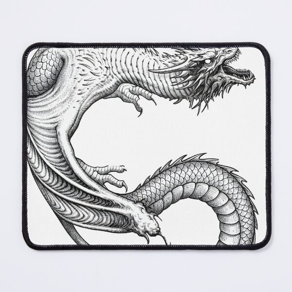Item preview, Eastern Serpentine Dragon - Oriental Style Ink Illustration designed and sold by DragonSerpent Ink.