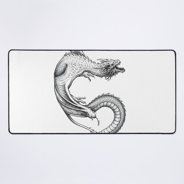 Item preview, Eastern Serpentine Dragon - Oriental Style Ink Illustration  designed and sold by DragonSerpent Ink.