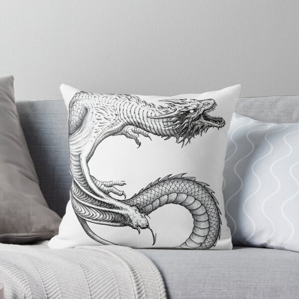 Item preview, Eastern Serpentine Dragon - Oriental Style Ink Illustration  designed and sold by DragonSerpent Ink.