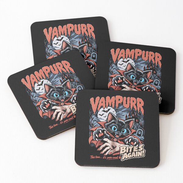 Item preview, Vampurr Bites Again Halloween Vampire Cat Lovers  designed and sold by gear-posters.