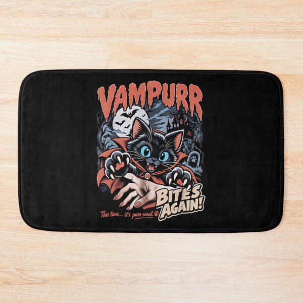 Item preview, Vampurr Bites Again Halloween Vampire Cat Lovers  designed and sold by gear-posters.