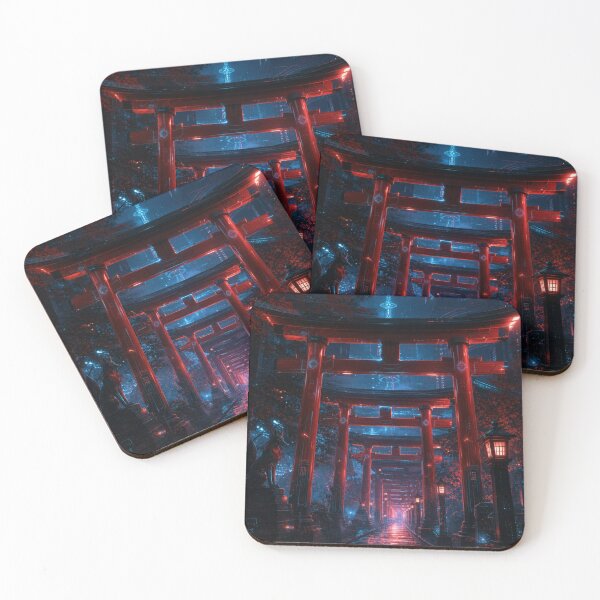 Item preview, Cyberpunk Kyoto - Neon Rainy Alley & Futuristic Pagoda designed and sold by vekotpu.