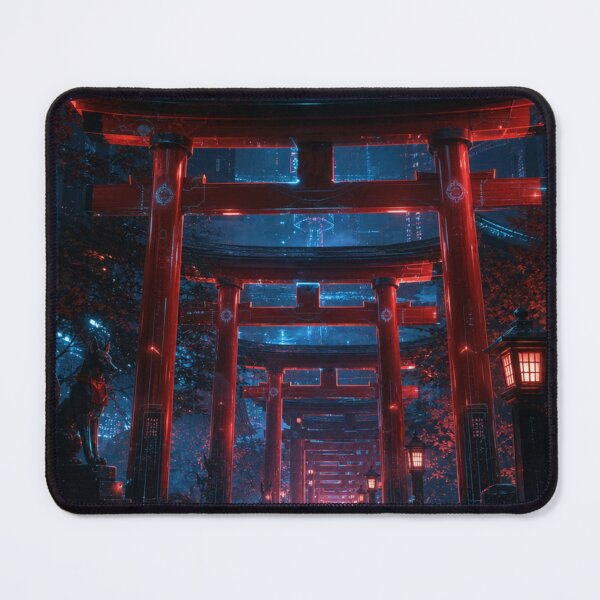 Item preview, Cyberpunk Kyoto - Neon Rainy Alley & Futuristic Pagoda designed and sold by vekotpu.