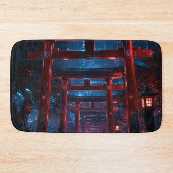 Item preview, Cyberpunk Kyoto - Neon Rainy Alley & Futuristic Pagoda designed and sold by vekotpu.