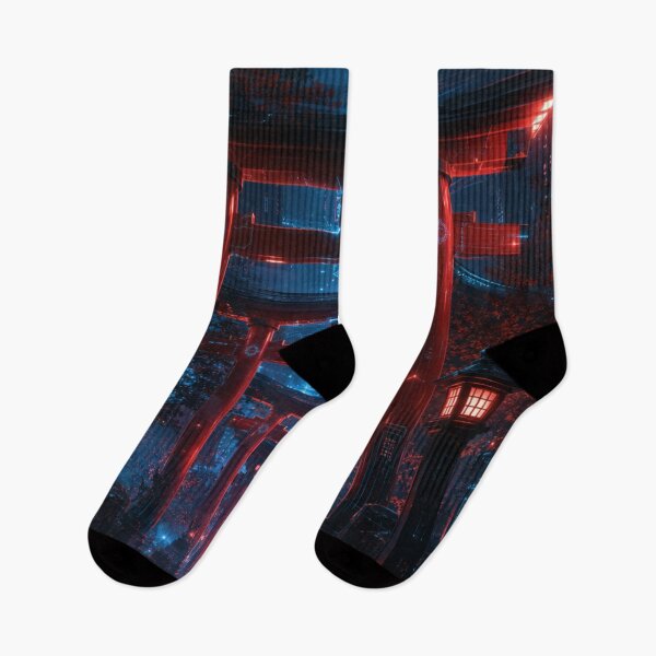 Item preview, Cyberpunk Kyoto - Neon Rainy Alley & Futuristic Pagoda designed and sold by vekotpu.