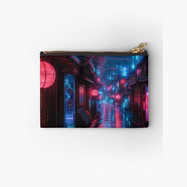 Item preview, Cyberpunk Kyoto - Neon Rainy Alley & Futuristic Pagoda designed and sold by vekotpu.