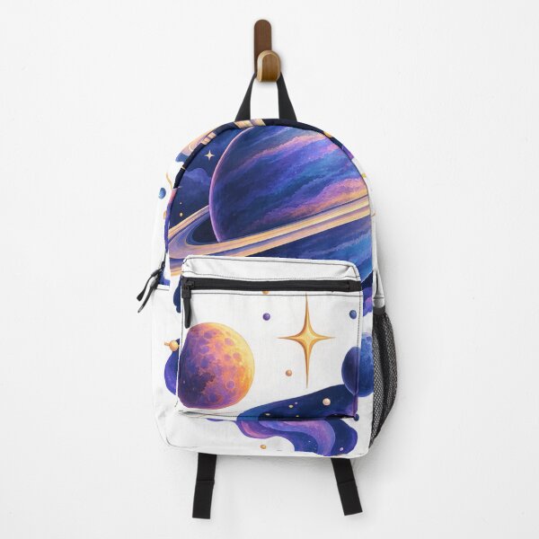 Item preview, Cosmic Dreamer – Colorful Ringed Planet & Galaxy Space Art designed and sold by KenjiSano.