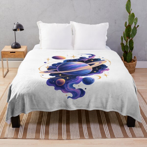 Item preview, Cosmic Dreamer – Colorful Ringed Planet & Galaxy Space Art designed and sold by KenjiSano.
