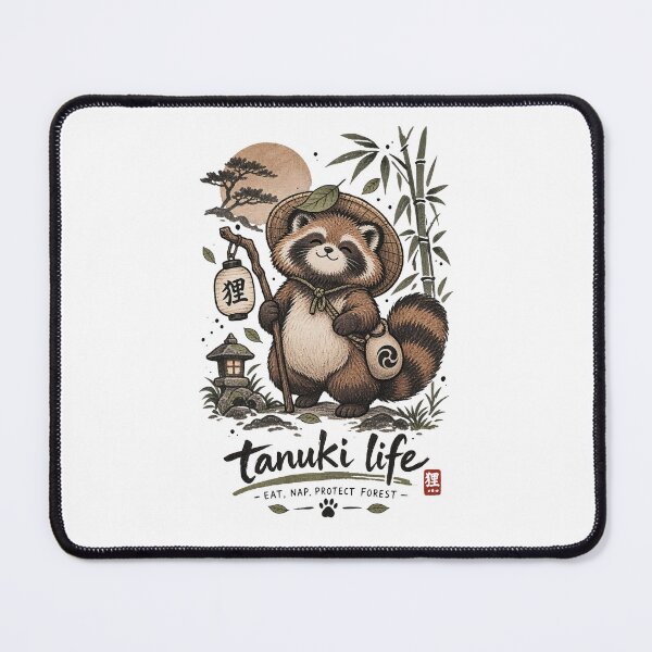 Item preview, Tanuki Life Eat Nap Protect Forest designed and sold by tollaru.