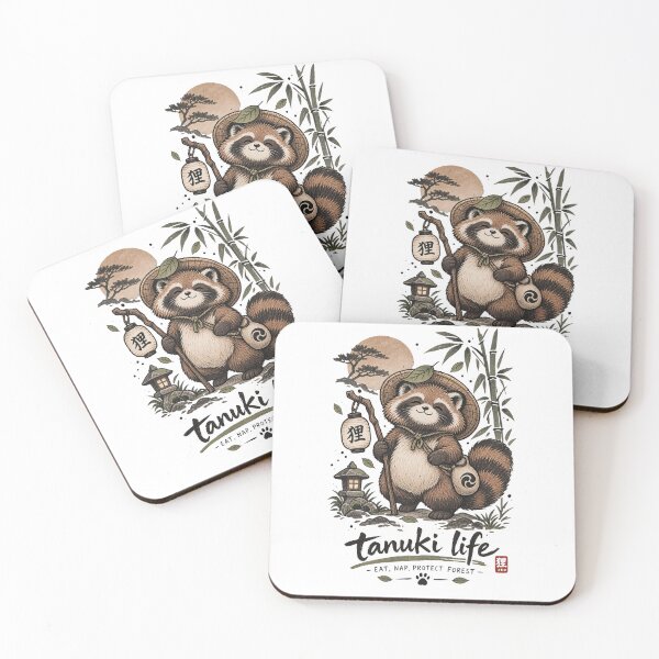 Item preview, Tanuki Life Eat Nap Protect Forest designed and sold by tollaru.