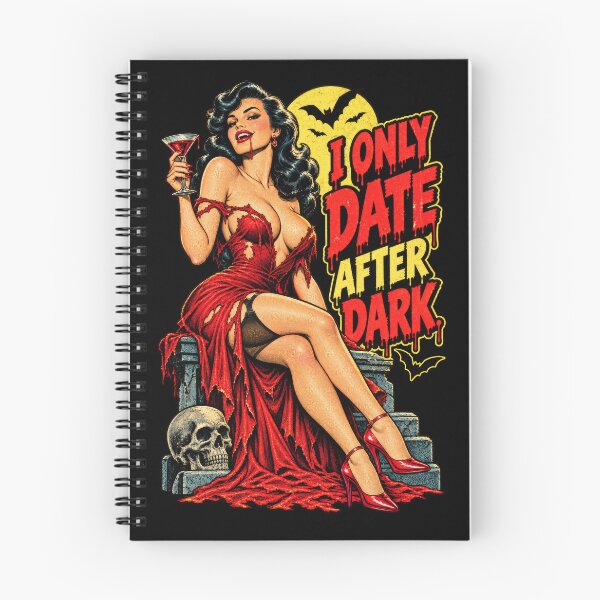 Item preview, Only Date After Dark – Vintage Vampire Pin-Up designed and sold by DopeyRobot.