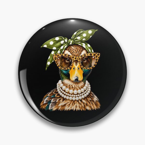 Item preview, Funny Duck - Glam Mallard Duck Leopard Sunglasses Green Polka Dot Bow designed and sold by Rtcraftani.