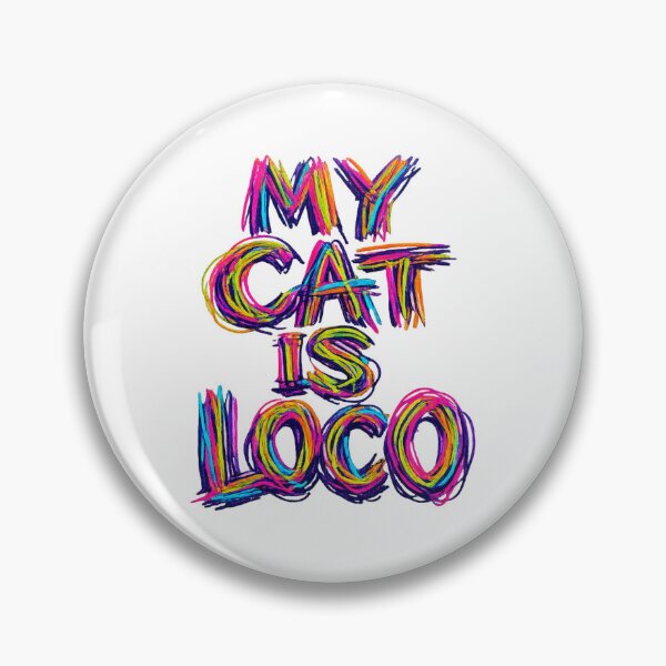 Item preview, My Cat Is Loco –Wild Neon Scribble Typography T‑Shirt designed and sold by UrbanStatic.